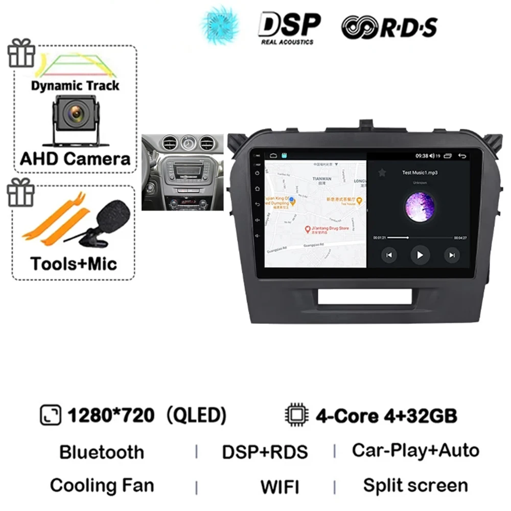 

Автомагнитола Android 15 Carplay Auto для Suzuki Vitara 2015-2019: Мультимедийный плеер, стереосистема, видео, головное устройство с WiFi+4G и Bluetooth