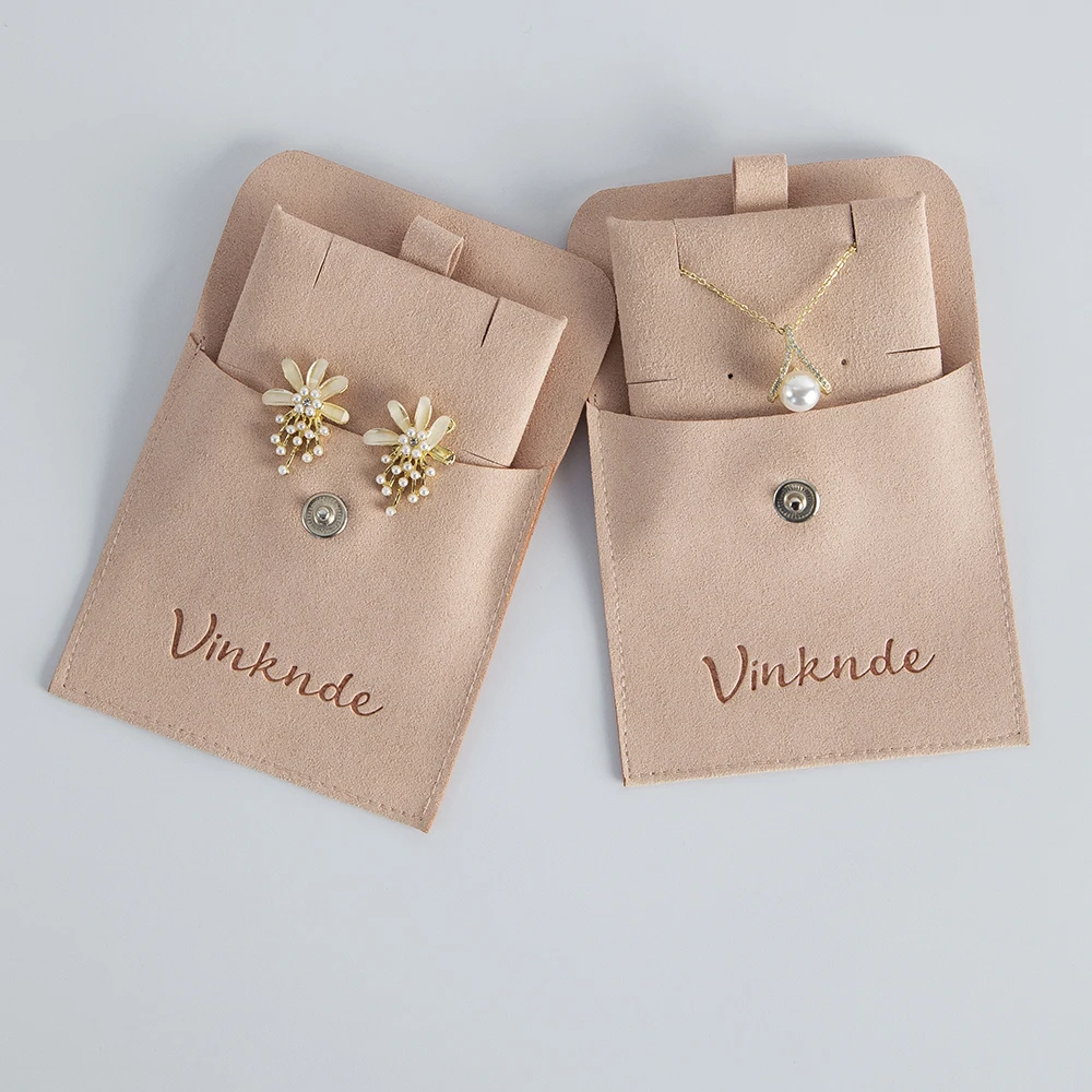Wholesale Custom Logo Mini Velvet Suede Microfiber Jewelry Gift Pouch Packaging Organizer Bag With Earring Necklace Cards Pads
