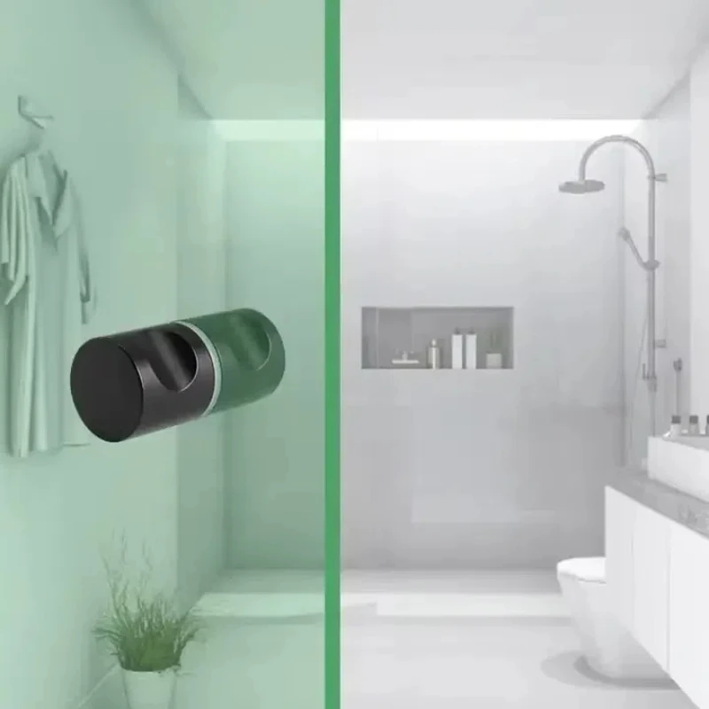 Матовая Черная Стеклянная Дверная ручка Kensharp SS304 круглая дверная для душевой