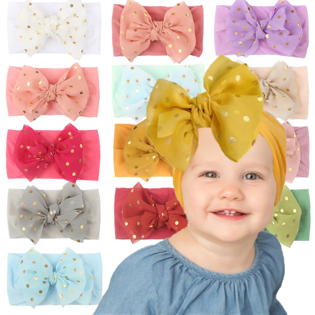 Fashion New Threaded Baby Headdress Wild Bow Hair Band Elastic Elastic Headband Baby Girls Infant Hair Bows Turban accessoriesbaby easter 