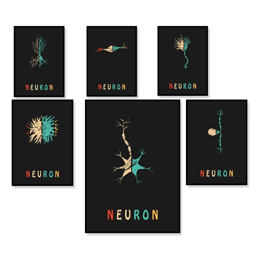 Нейронаука художественные постеры когнитивное биологическое искусство нервная