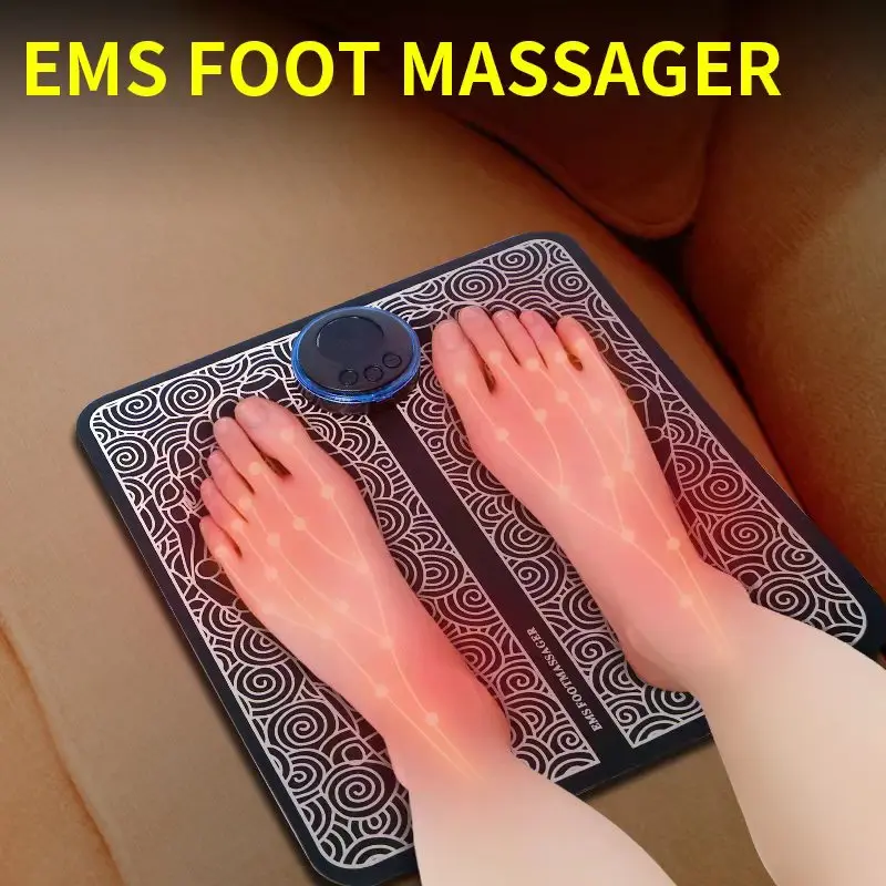 Electric EMS Foot Massager Pad Foot Massage Mat Feet Muscle Stimulator Improve Blood Circulation Relieve Ache Pain Health Care