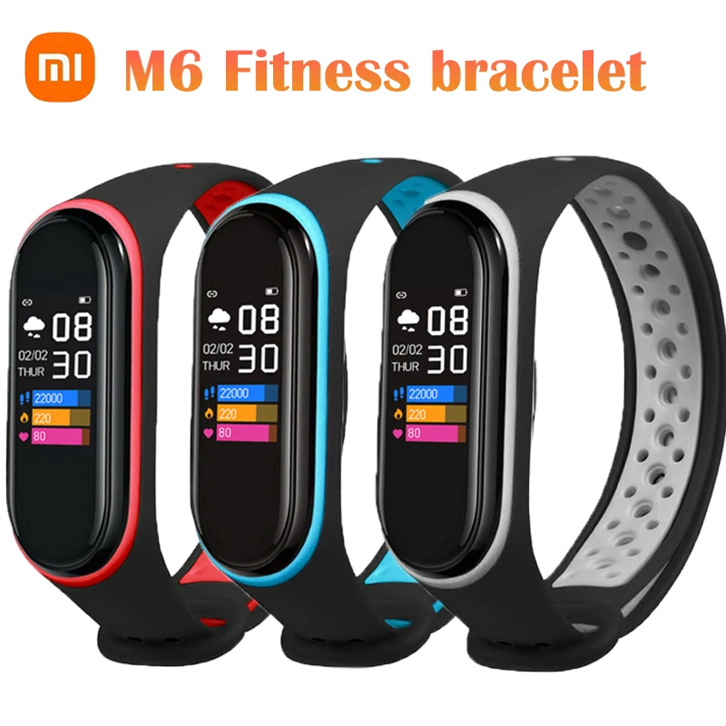 

Смарт-часы Xiaomi M6, спортивный браслет для фитнеса, педометры для ходьбы, пульсоксиметр, измеритель артериального давления, часы, часы для муж...