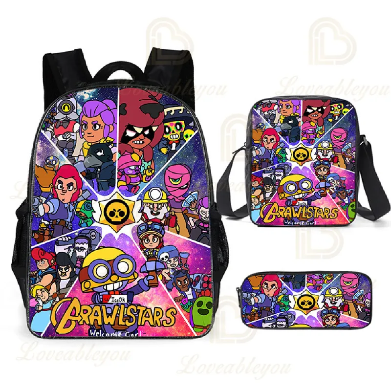 

3d Boys Girls Harajuku Shooter Colt and Star, Leon Bags Kids Backpack Shooting Game Shoulder Schoolbag Pencil Teen Bag