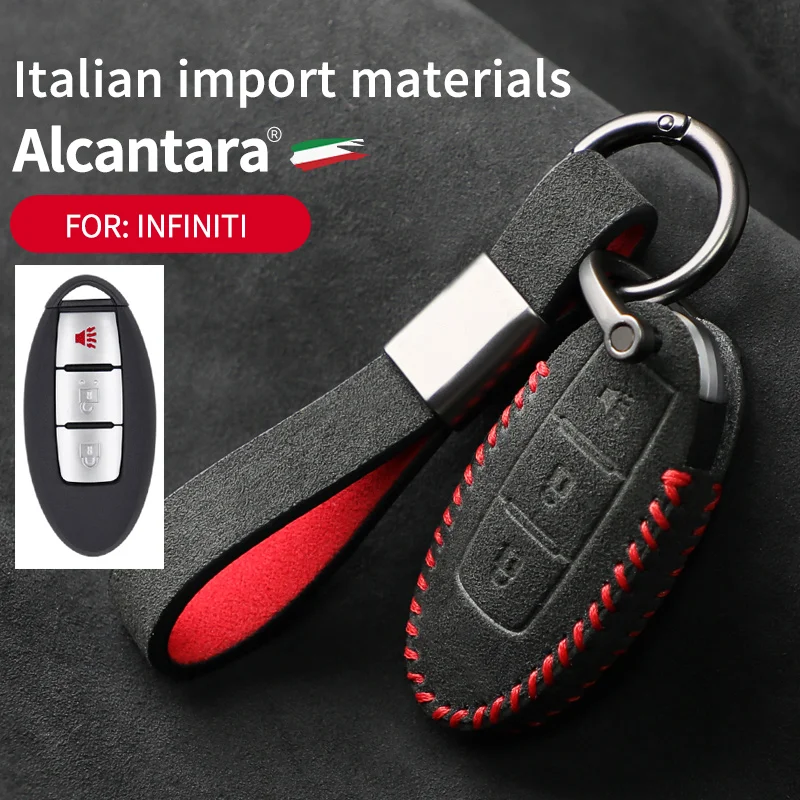 

Alcantara Suede Car Key Bag For Infiniti G25 G35 G37 Q40 Q50 Q60 Q70 Q80 QX50 QX56 QX60 QX70 QX80 EX35 FX35 FX45 M35 M37 M45 M56
