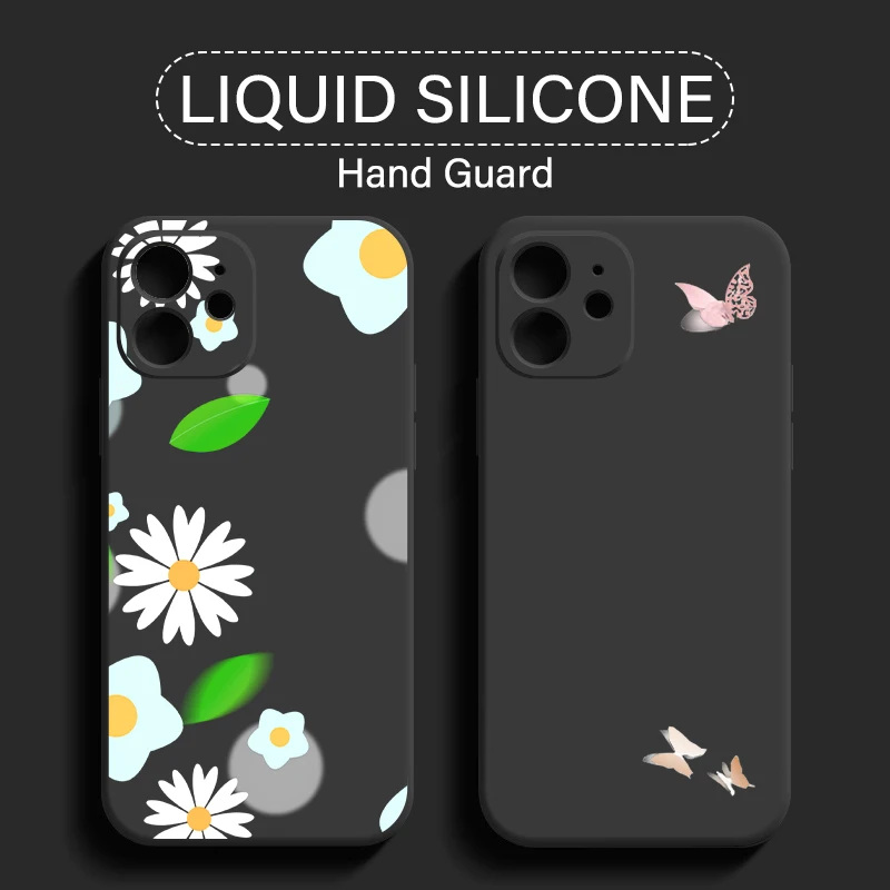 

Phone Case For Funda iPhone 11 12 13 Pro Max 13 12 Mini X XR XS Max 5 6 7 8 Plus Coque Back Liquid Silicon Carcasa