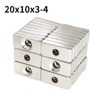 neodymium magnet 20x10x3mm single hole 4mm block countersunk rectangle rare earth strong powerful magnets 51020pcs