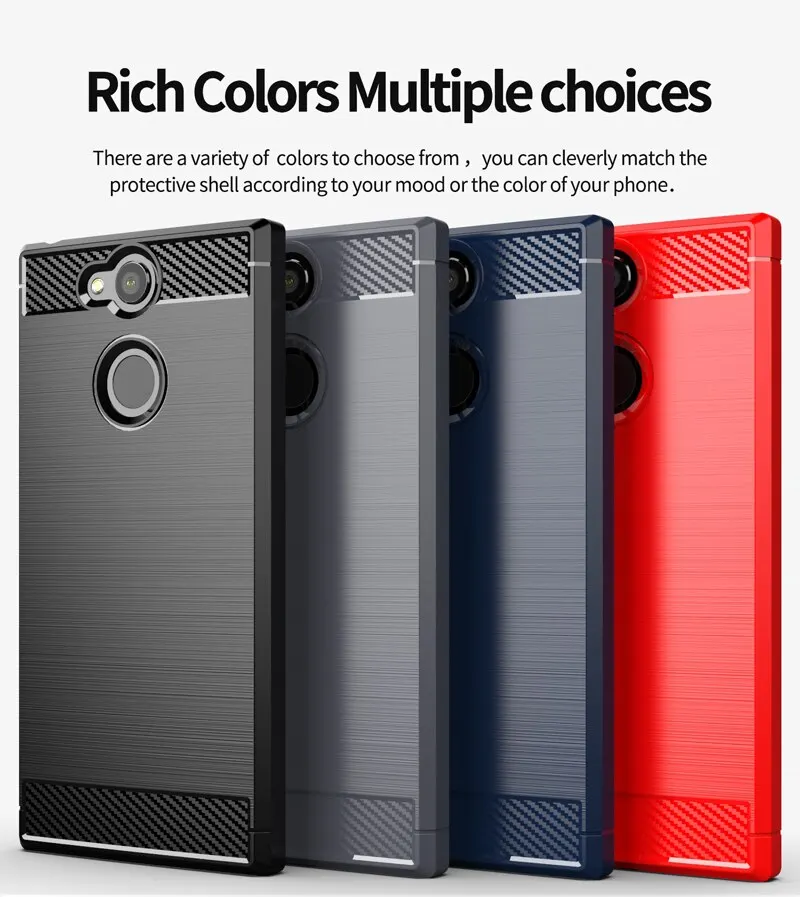 

Силиконовый чехол для Sony Xperia L2 Koolstofvezel Gevallen Schokbestendig Zachte Volledige bescherокончательный чехол