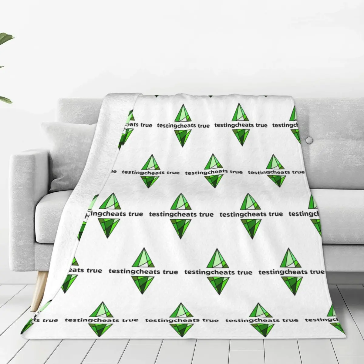 Фото The Sims 4-Testingcheats True Plumbob Одеяло Мягкое теплое фланелевое одеяло Плюшевое одеяло для кровати Гостиная Путешествия Домашний диван №3