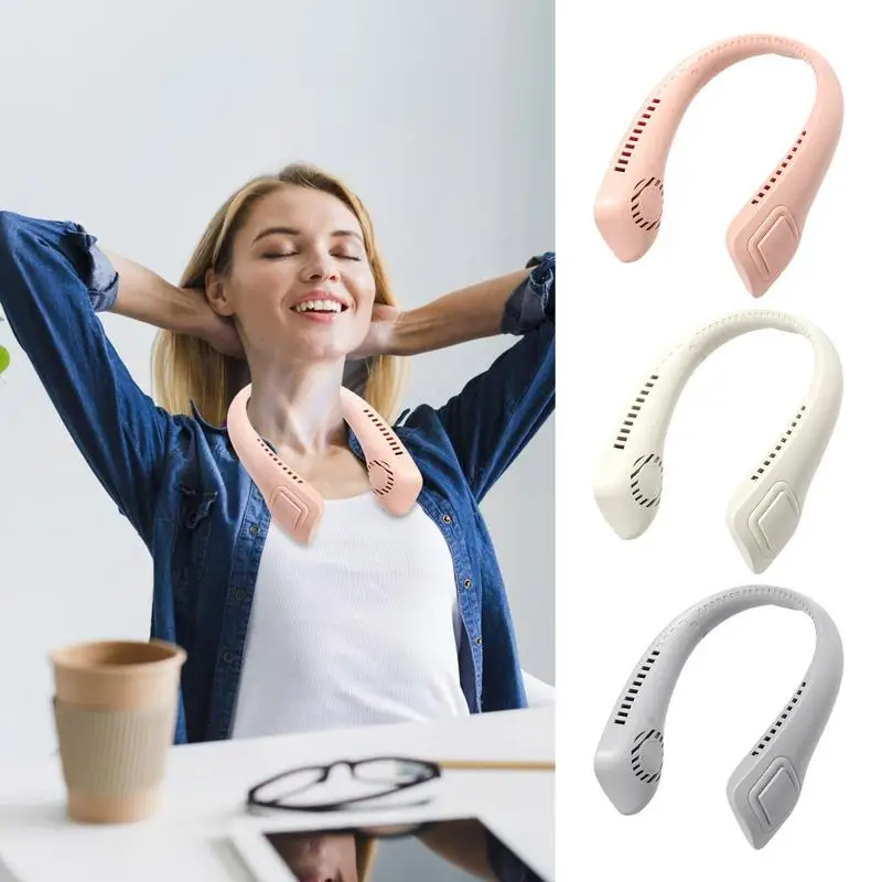 

360degree Neck Fan 3Speeds Cool Bladeless Personal Fan Multipurpose Super Quiet Neck Air Conditioner For Outdoor Sports Camping