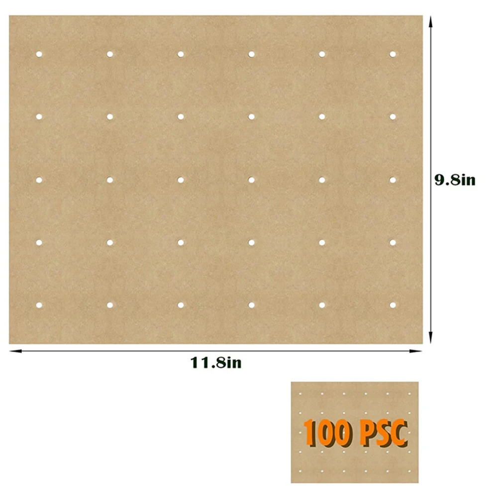 

100PCS Air Fryer Parchment Paper Disposable Liner With Holes Heat Resistance For Air Fryer Easy Cleanup Kitchen Baking Accessori