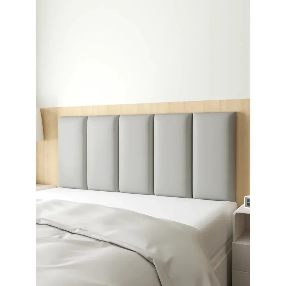 Hotel Bedside Upholstered Backrest Leather Anti-collision Cushion Wall Panel Self-adhesive Bed Headboard Bedroom Furniture Mural