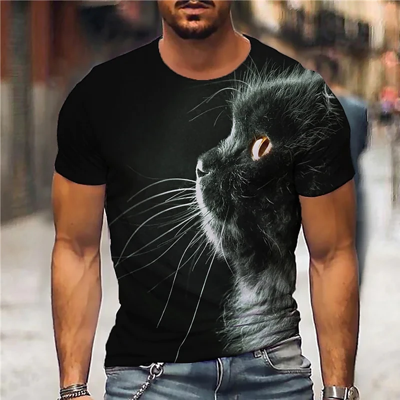 

Футболка мужская с рисунком, Повседневная Базовая приталенная рубашка с короткими рукавами, большой размер, лето