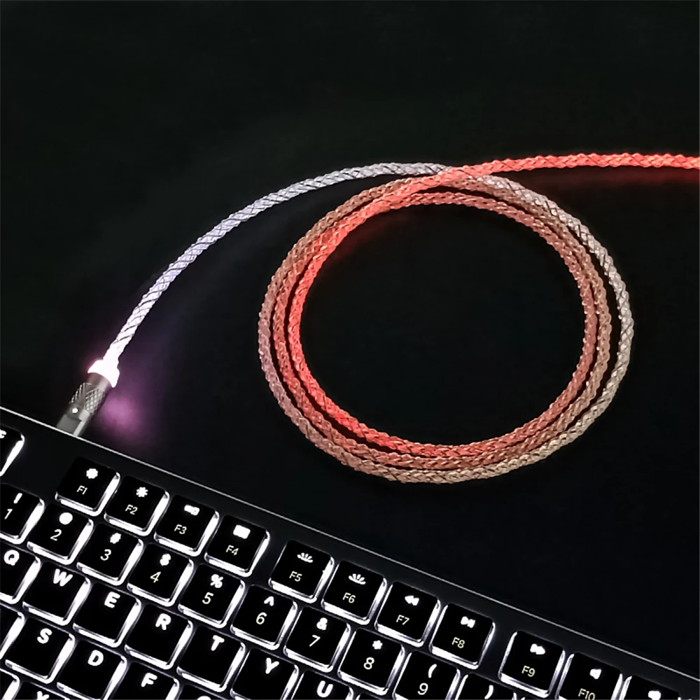 

Full Protocol Data Cable USB Type-c Phone Charging Cable RGB Light-emitting Keyboard Cable