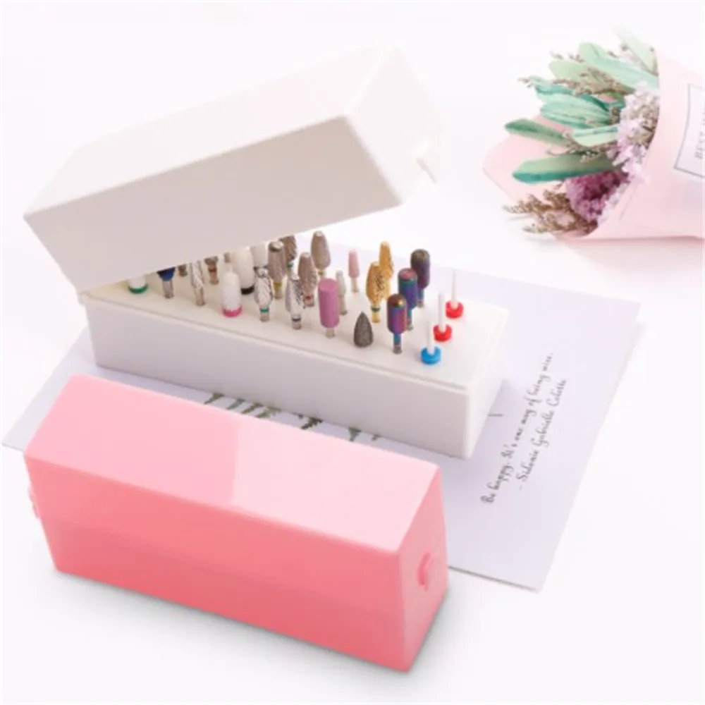 

30 Holes Nail Art Drill Grinding Polish Head Bit Holder Display Storage Box Nail Drill Bits Organizer Container Stand Manicure