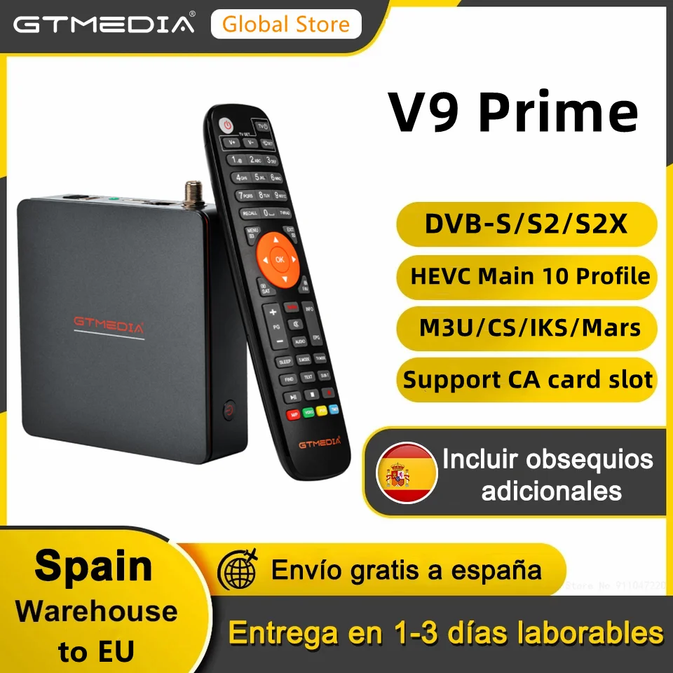 

GTMEDIA V9 Prime DVB-S/S2/S2X Satellite Receiver Upgrade V9 Super 1080P H.265 Built-in WiFi Support M3U/CS/IKS/Mars,CA Card Slot