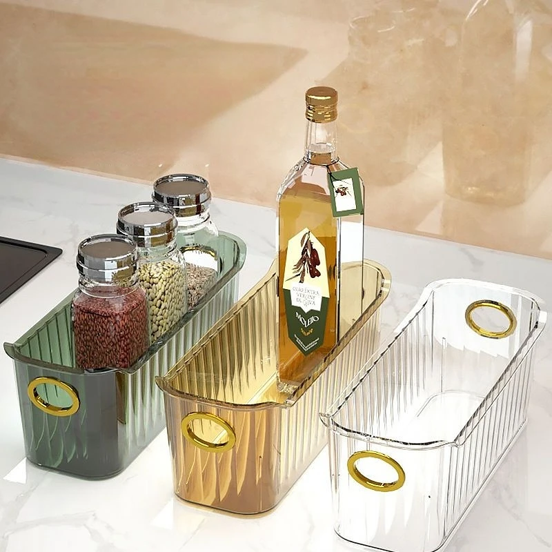 

Desktop Storage Box Luxury Makeup Organzier Transparent Closet Organizer Kitchen Storage Containers Home Accessories