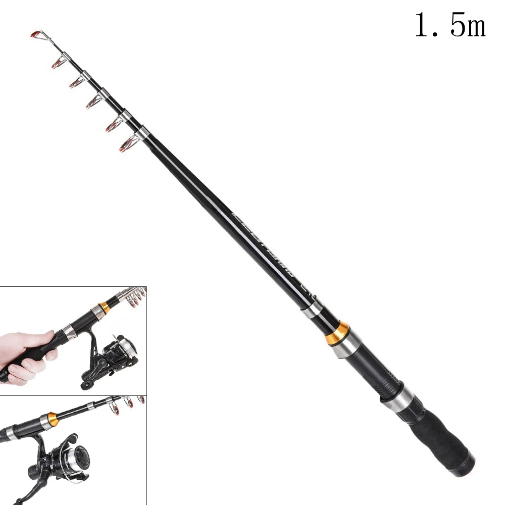 

1.5m Mini Glass Fiber Reinforced Ultra Short Telescopic Fishing Rods Glass Fiber 7 Section Portable Lure Ice Fishing Pole