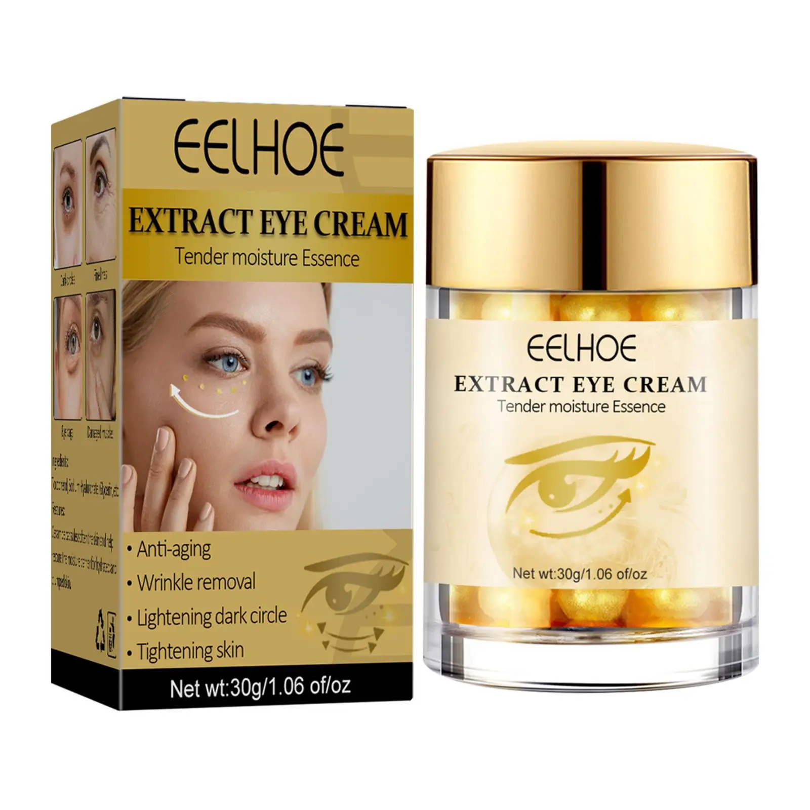 

30g Gold Eye Cream Moisturizing Anti Puffiness Anti Wrinkle Remove Dark Circle Anti-Aging Eye Care