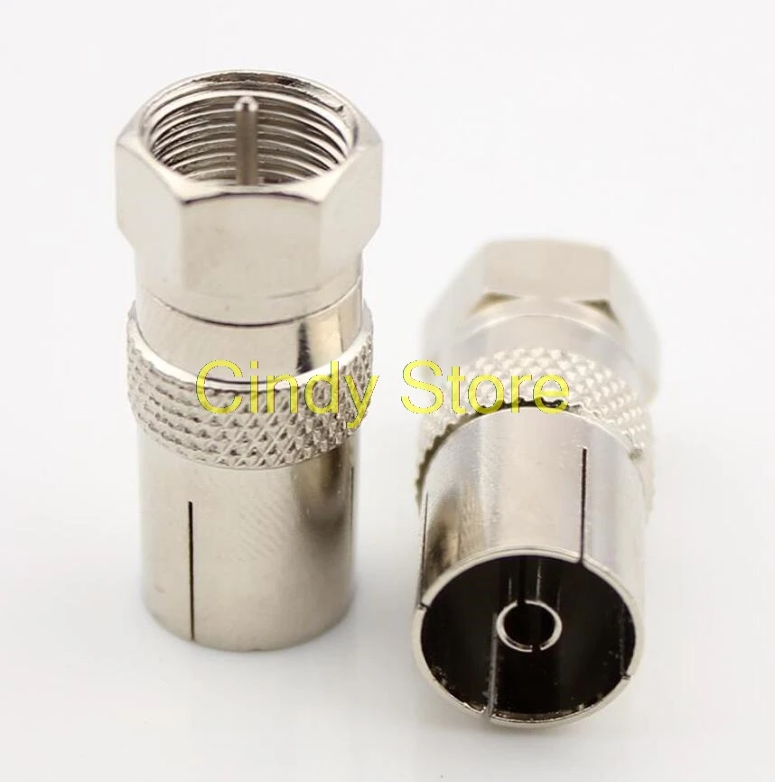 

2PCS Coax Female Socket To F Type Male Plug Adapter Connector Converter Durable For Satellite TV DVR