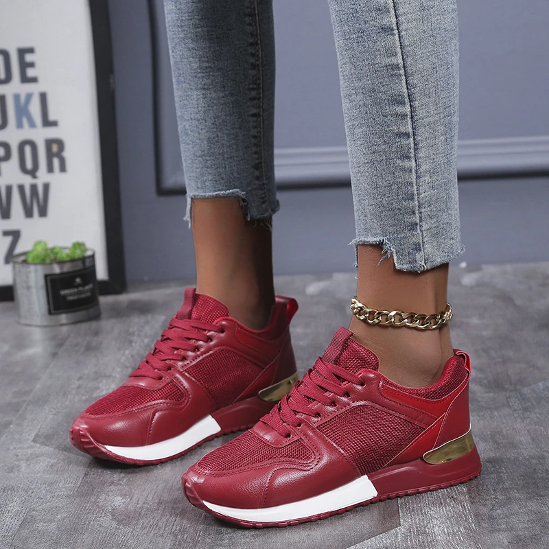 

2022 New Ladies Casual Shoes Heightening Sports Wedge Shoes Air Cushion Comfort Sneakers Zapatos De Mujer Womens Shoes