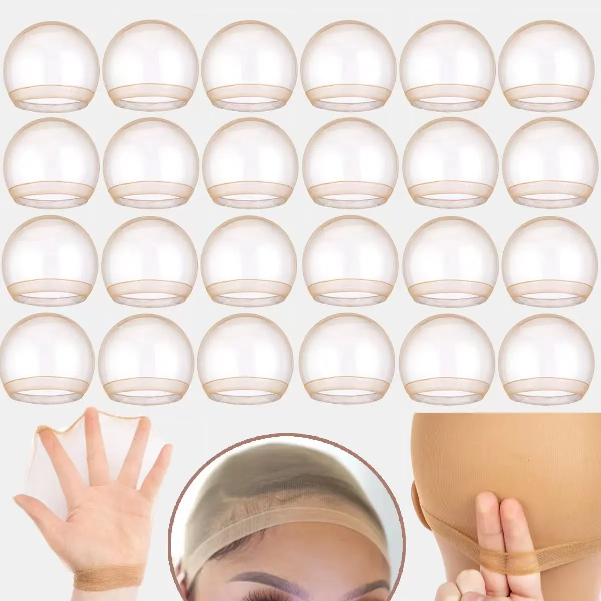 

10Packs 20pieces Hd Stocking Caps For Women Hd Wig Caps Stocking Wig Caps Stretchy Nylon Wig Caps For Lace Front Wig Accessories