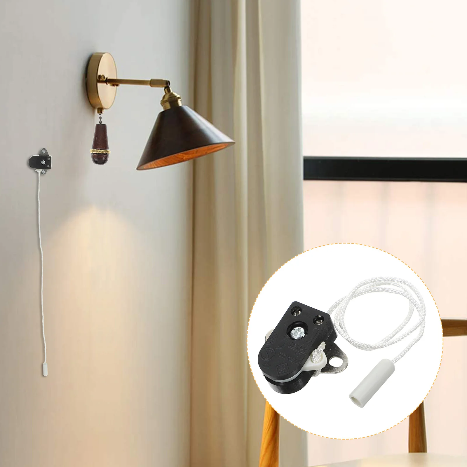

2 Pcs Light Pull Cord Drawstring Toggles Drawstrings Bathroom Pulls Chain Abs