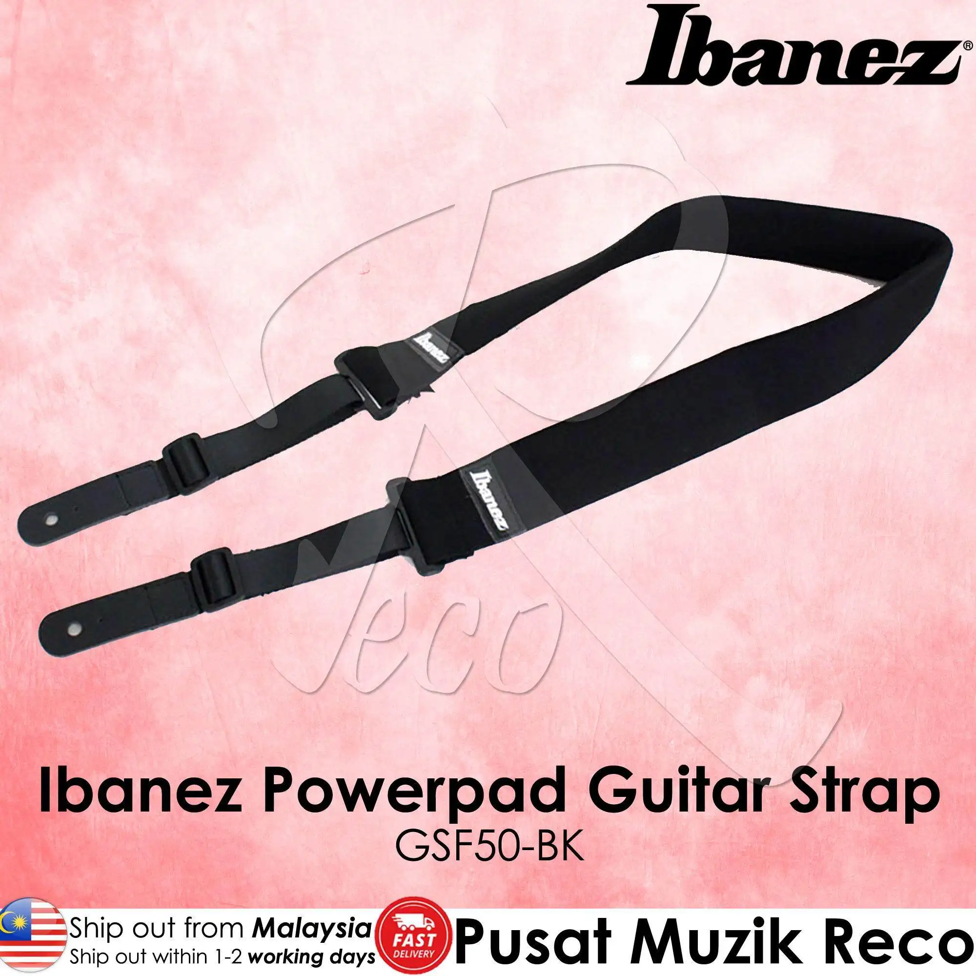 

Мягкий ремень для гитары Ibanez GSF50-BK Powerpad BK