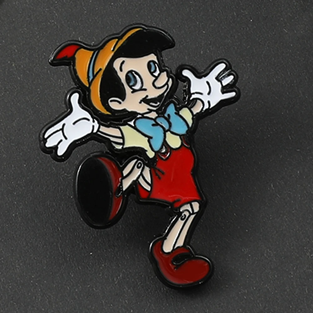 

Lovely Cartoon Fantasy Puppet Pinocchio Brooch Enamel Lapel Pins for Backpack Badges Women's Brooch Gift Jewelry Accessories
