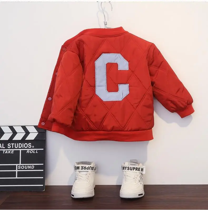 

Kids' Baseball Cotton Cushion Jacket 2022 Medium and Large Kids' Baseball Jacket Boys' and Girls' Jacket Autumn Winter Top