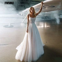 fivsole bride dress beach dotted tulle wedding dress 2022 plus size spaghetti straps bridal gowns bohemian vestidos de novia
