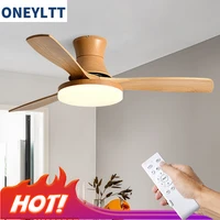 flush mount ceiling fan with light low profile wooden ceiling fan lamp with led light and remote control reversible motor
