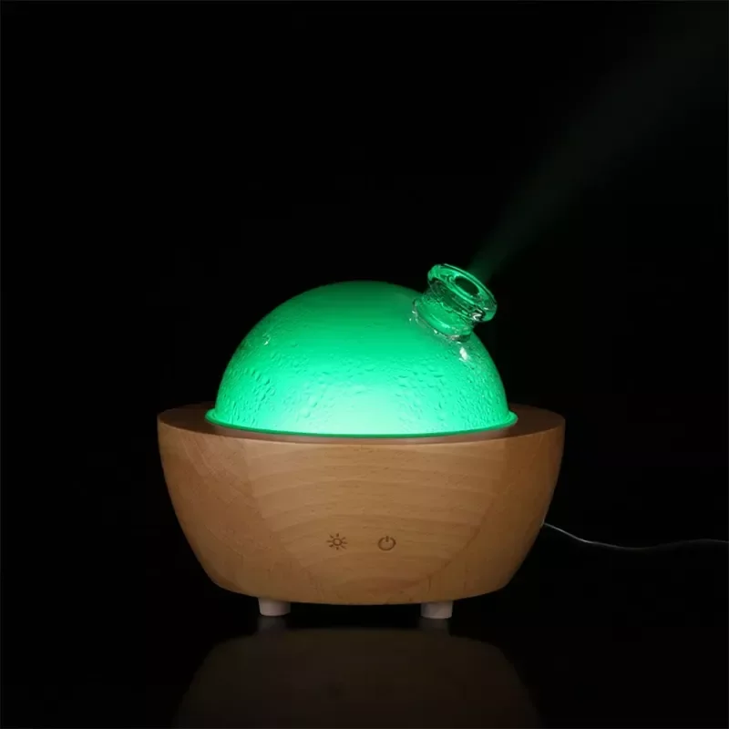 

NEW2023 Diffuser Solid Wood Glass Essential Oil Mist Ultrasonic Fragrance Aromatherapy Vaporizer Humidifier Waterless Off