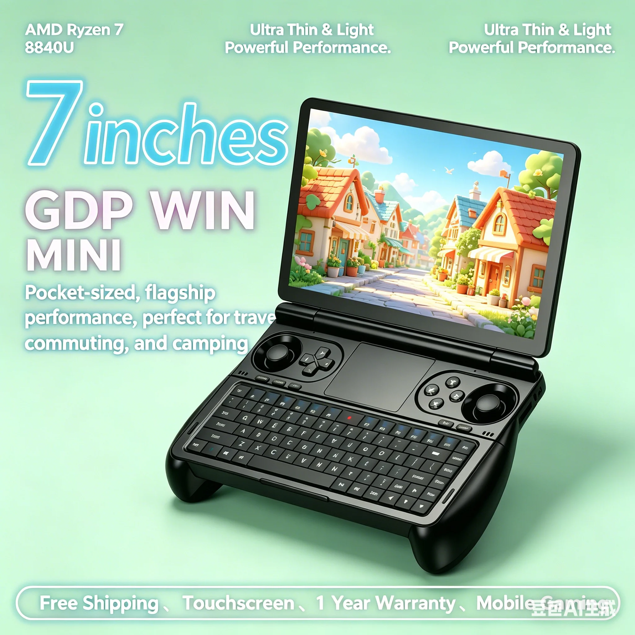 Фото Портативный игровой планшет Prime Brutal GPD Win Mini с AMD AI 9 HX 370, 7-дюймовым экраном, 32 ГБ ОЗУ, 2 ТБ PCIe 4.0, карманный мини-ноутбук для игр №5