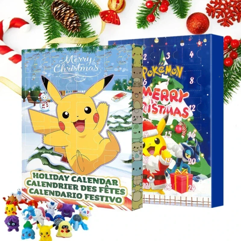 

Anime Pokemon Christmas Advent Calendar Surprise Box Pikachu Charizard Character Mini Figure Model Childrens Holiday Gifts