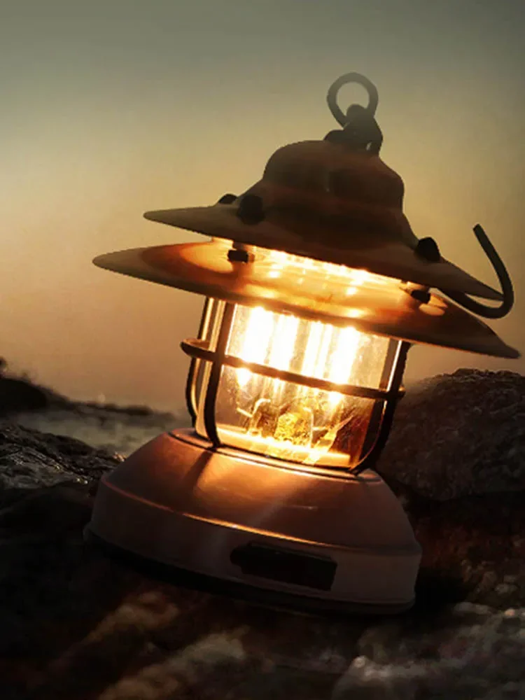 

Портативный фонарь для кемпинга, фонарики на солнечной батарее, перезаряжаемая ручная лампа для пеших прогулок, наружного освещения, аварийное освещение