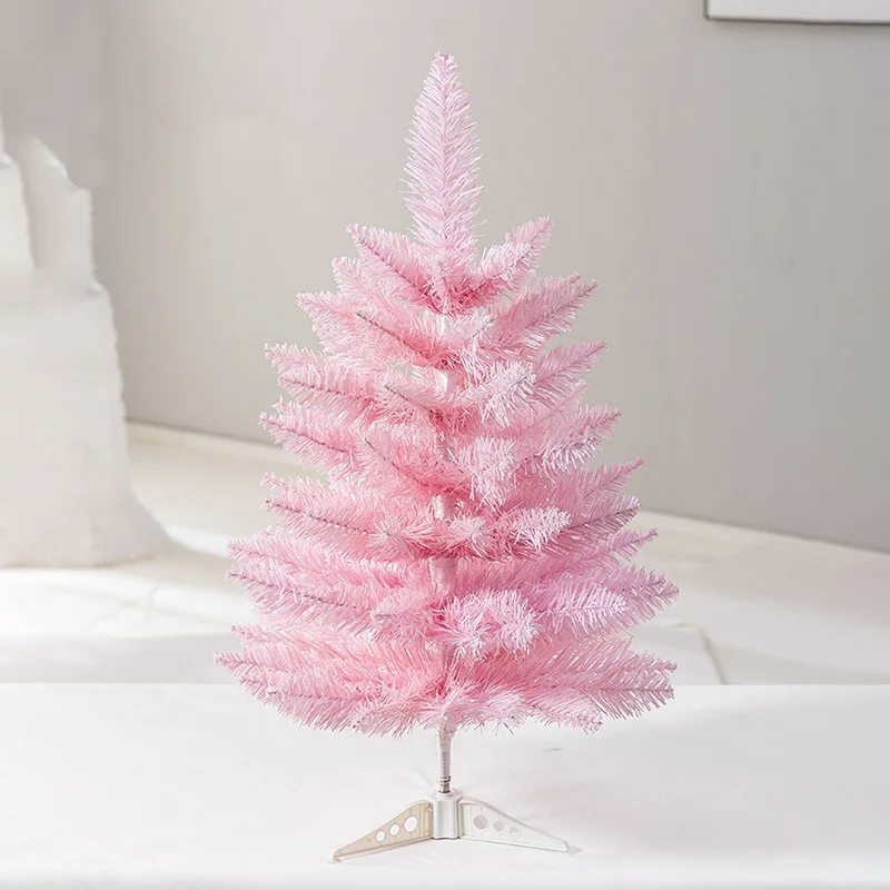 

60 см розовая Рождественская елка из ПВХ для вечеринки, праздника, домашнего дисплея, украшение «сделай сам», миниатюрное индивидуальное окошко, аксессуары ручной работы, украшение