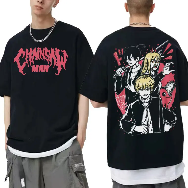 

Anime Chainsaw Man Denji Print Tshirt Streetwear Aki Hayakawa Kon Tee Manga Men Women Short Sleeve T Shirt Power Graphic T-Shirt