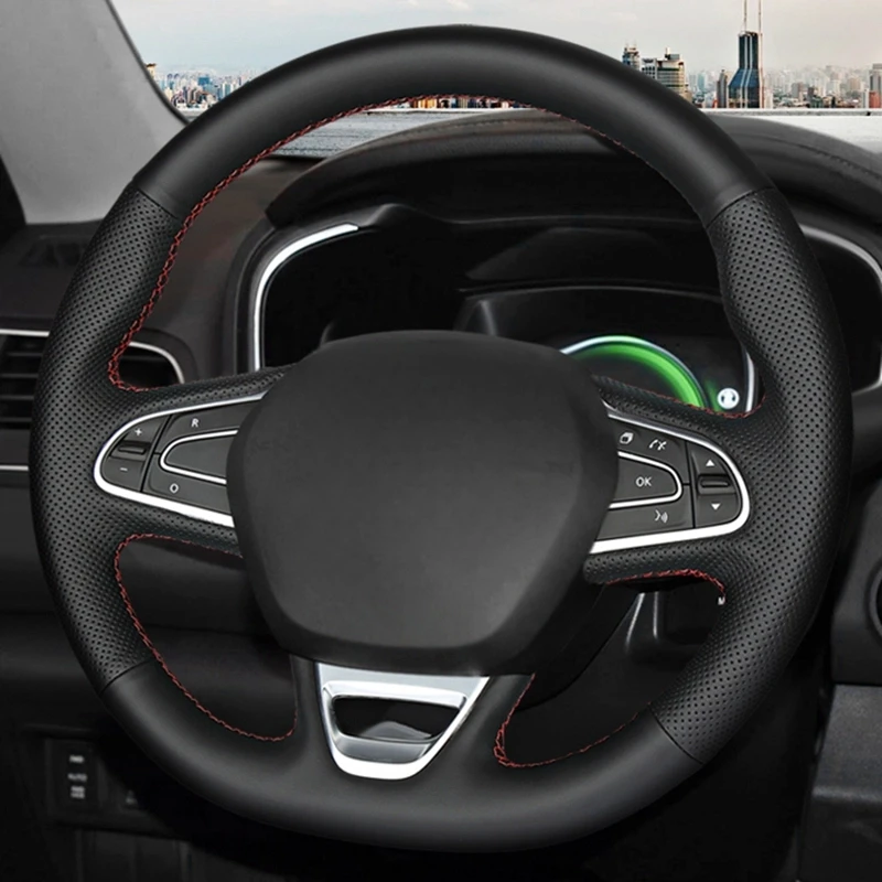 

Пользовательский DIY Автомобиль Рулевое колесо Оплетка Крышка 100% Подходит для Renault Kadjar Koleos Megane Талисман Живописный Espace 2015 2016 2017 2018