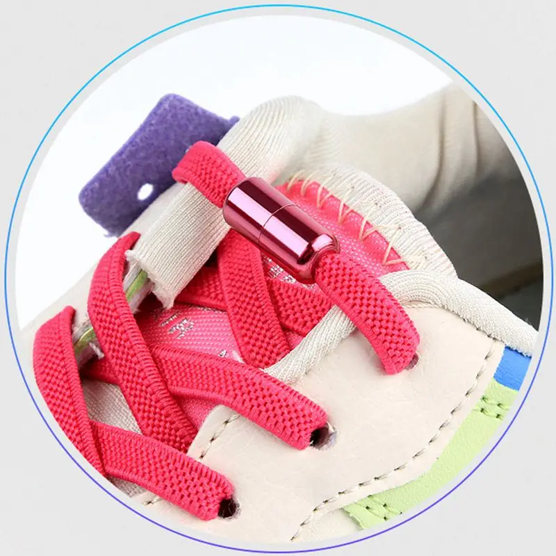 2Pcs/1Set Metal Capsule lock Accessories Elastic Shoelaces for Sneakers No Tie Shoelace Lazy Shoe lace Buckle DIY Kit Decoration