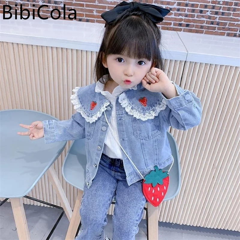 

Новинка 2022 года; Детская джинсовая куртка для девочек; Сезон весна-осень Модный брендовый Повседневный Топ в Корейском стиле