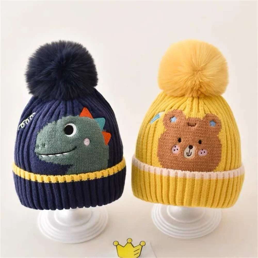 

Baby Boy Hat Cute Pompom Baby Cap Beanie Autumn Winter Warm Knitted Children Girls Hats Solid Hairball Elastic Kids Caps Bonnet