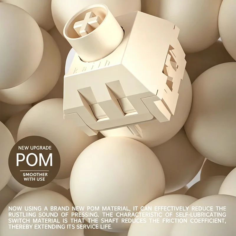 Фото Свитчи Kailh Ice Cream Pro Max FULL POM, 5-контактные линейные переключатели с улучшенной световодной колонной для RGB-клавиатур. №3