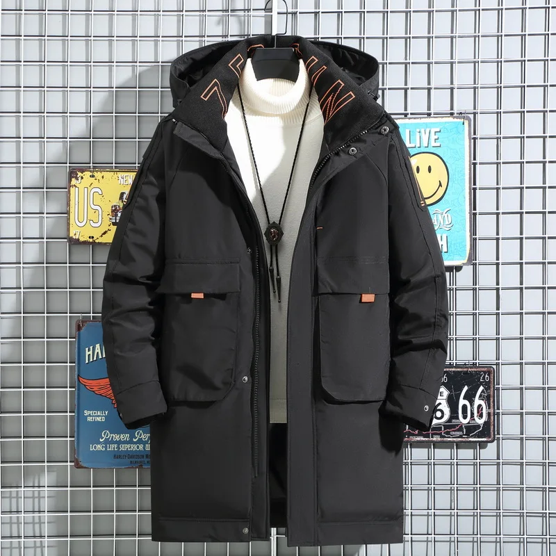 Winter Mens Down Jacket Fur Collar Thicken Puffer Parka Male -20 degree Casual Streetwear Hip Hop Down Coat Warm Men Windbreaker