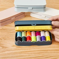 1 set portable double deck household sewing kit box diy embroidery handwork tool needles thread scissor set home supplies