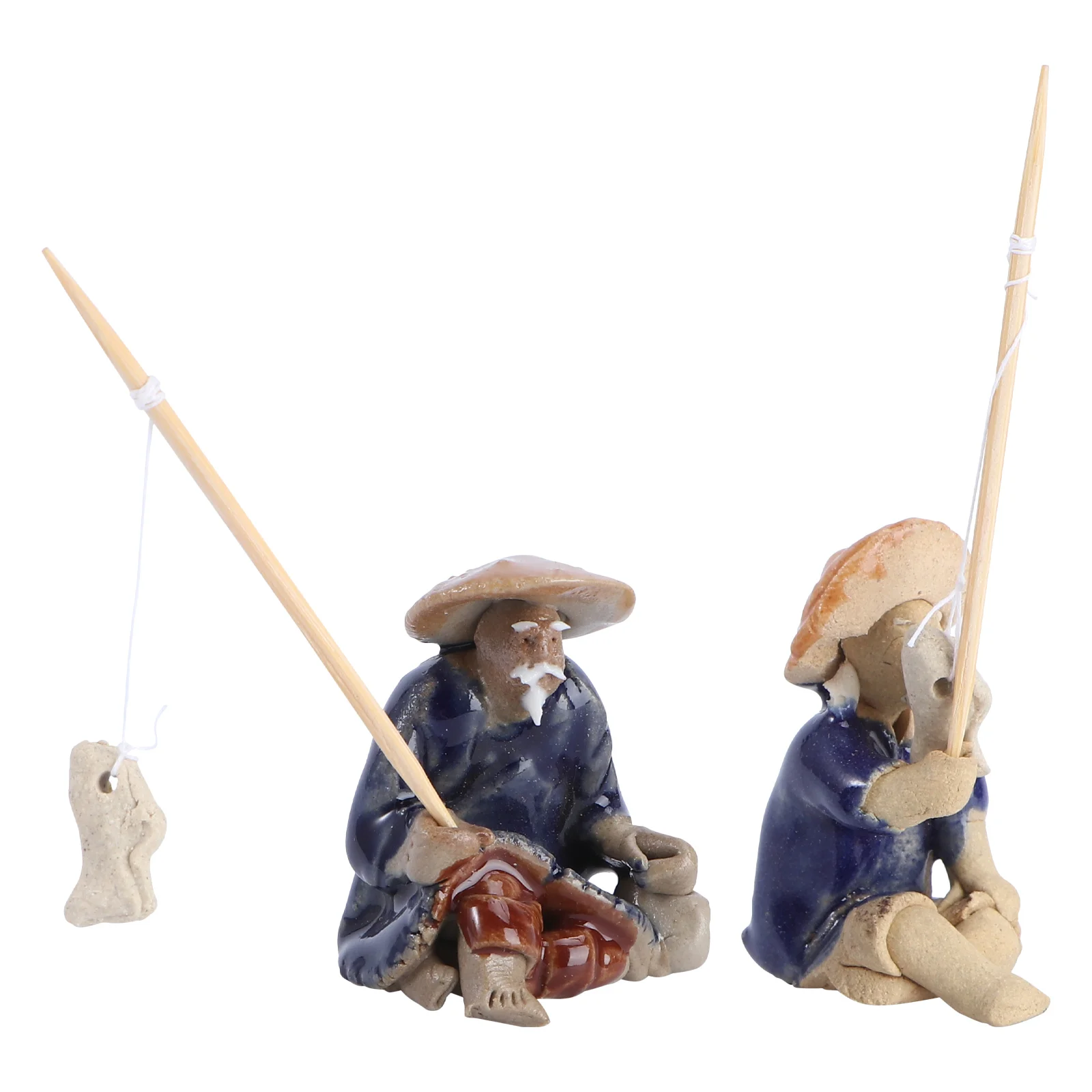 

Fisherman Figurine Statue Fishing Mini Bonsai Old Garden Tank Fish Ornaments Aquarium Man Decoration Figurines Ornament