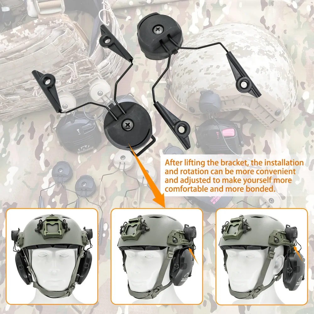Hearangel Helmet ARC Rail Adapter Tactical headset Accessories for Walker Electronic Earmuffs Hearing Protection Shoot Headphone