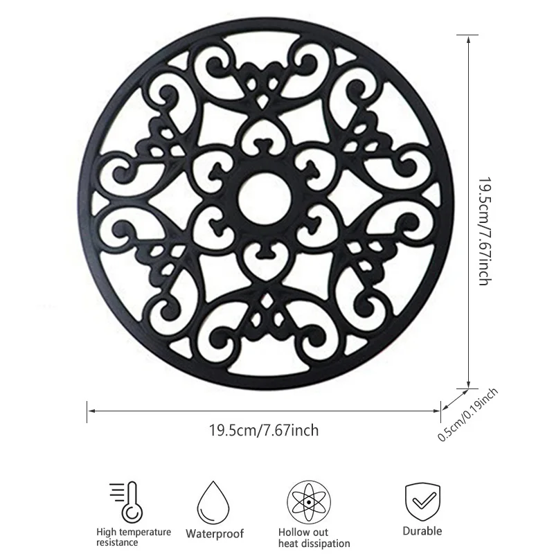 

Round Hollow Silicone Insulation Pad Multifunctional Heat-Resistant Pot Mat Round Hollow Insulation Pad Pot Mat Coasters 식탁매트
