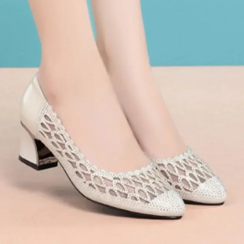 Дышащая женская обувь летние новые темпераментные сетчатые модные туфли на