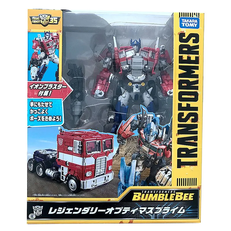 Takara tomy transformers genuínos bumblebee filme bb01 optimus prime líder ação estatueta modelo brinquedos para meninos presente coleção